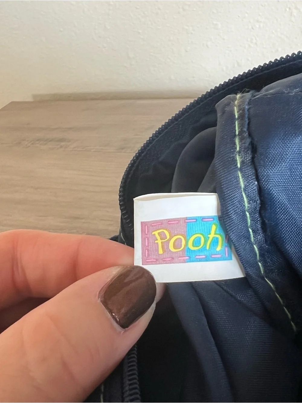 VTG Disney Winnie the Pooh Mini Backpack 90’s Y2K Blue Nylon Side Zip Pockets